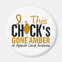 Appendix Cancer Chick Gone Amber Refrigerator Magnets