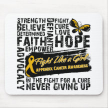 Appendix Cancer Collage - Fight Like a Girl Mouse Pad