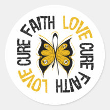 Appendix Cancer Faith Love Cure Round Stickers