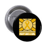 Appendix Cancer Fight Like A Girl Flag buttons