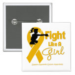 Appendix Cancer Fight Like A Girl Knock Out buttons