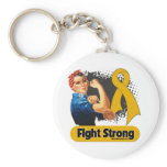 Appendix Cancer Fight Strong Rosie Riveter keychains