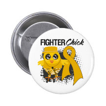 Appendix Cancer Fighter Chick Grunge Buttons