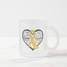 Appendix Cancer Heart Ribbon Collage Coffee Mugs