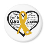 Appendix Cancer Heart Ribbon Collage Magnet