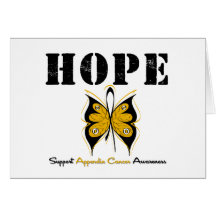 Appendix Cancer HOPE Butterfly Greeting Card