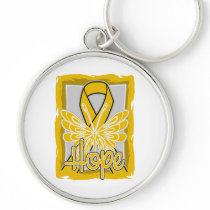 Appendix Cancer Hope Butterfly Portrait Key Chain