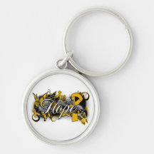 Appendix Cancer Hope Garden Ribbon Keychains