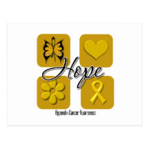 Appendix Cancer Hope Love Inspire Awareness Post Card