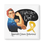 Appendix Cancer I Fight Like a Girl Rosie Riveter Fridge Magnet