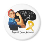 Appendix Cancer I Fight Like a Girl Rosie Riveter Fridge Magnet