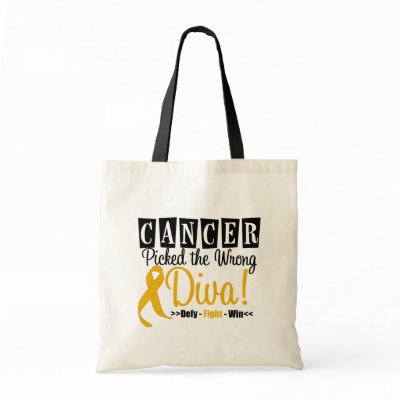 Appendix Cancer Picked The Wrong Diva v2 Tote Bags by cancerapparel