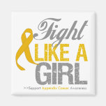 Appendix Cancer Ribbon - Fight Like a Girl Refrigerator Magnet