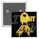 Appendix Cancer Ribbon - I Fight Like a Girl buttons