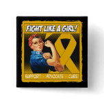 Appendix Cancer Rosie Riveter - Fight Like a Girl Pins