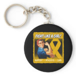 Appendix Cancer Rosie Riveter - Fight Like a Girl Keychain
