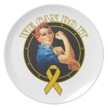 Appendix Cancer - Rosie The Riveter - We Can Do It Dinner Plate