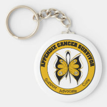 Appendix Cancer SURVIVOR Butterfly Key Chain
