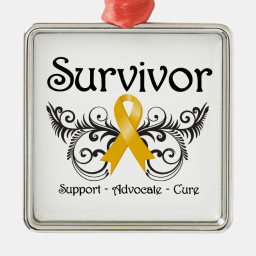Appendix Cancer Survivor Floral Deco Christmas Tree Ornaments