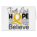 Appendix Cancer Typographic Faith Love Hope Greeting Cards