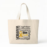 Appendix Cancer Warrior Collage Canvas Bag