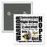 Appendix Cancer Warrior Fight Slogans buttons