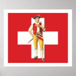 Appenzell Innerrhoden Trachten Swiss Flag Poster