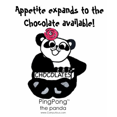 APPETITE EXPANDS TO THE CHOCOLATE AVAILABLE TEE SHIRTS by Computious
