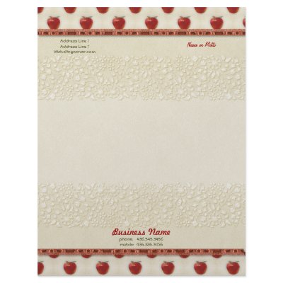 Apple A Day Customized Letterhead by Spice