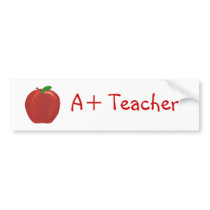 Apple, A+ Teacher bumper sticker bumper stickers by Cherylsart Apple, A+ Teacher bumper sticker bumper stickers
