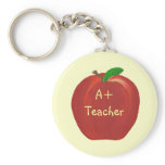 Apple, A+ Teacher key chain keychains