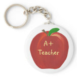 Apple, A+ Teacher keychain keychains