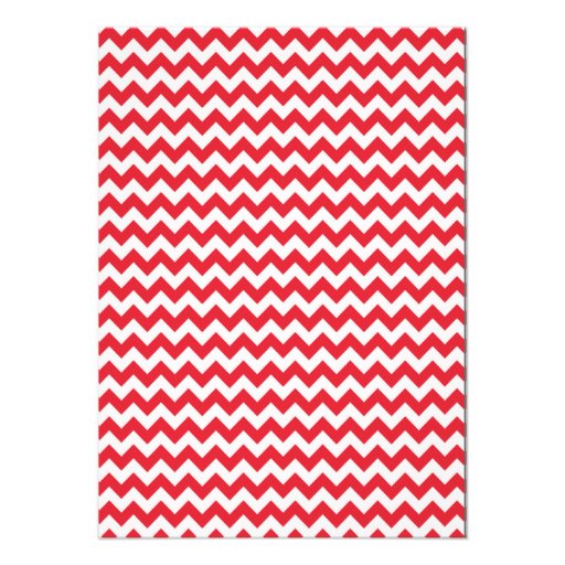 Apple; Alizarin Crimson Chevron Personalized Announcements