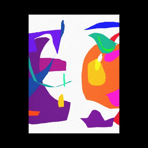 Apple and Eggplant Stretched Canvas Print
