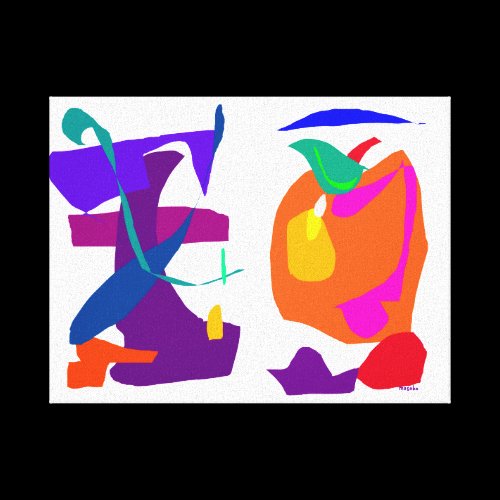 Apple and Eggplant Stretched Canvas Print