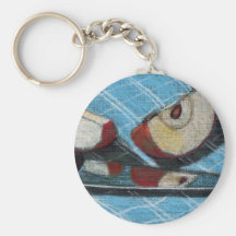 APPLE AND KNIFE ARTWORK KEY CHAIN