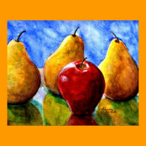 Apple and Pears Still Life from Watercolor posters