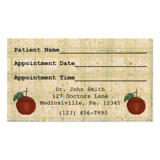 Apple Appointment Business Card (front side)