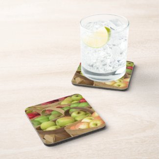 Apple Baskets at Market Drink Coasters