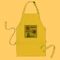 Apple Block Cat Apron aprons