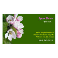 Apple blossom green business card. business card templates
