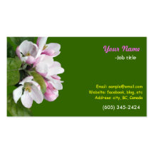 Apple blossom green business card.