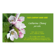 Apple blossom green business card business card template