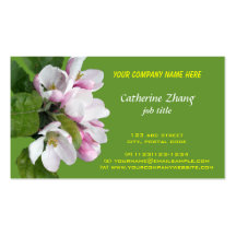 Apple blossom green business card