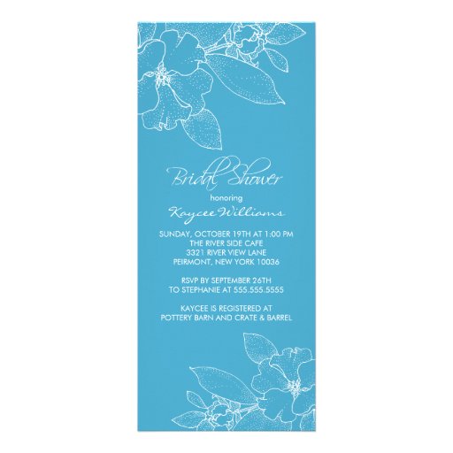 Apple Blossom Turquoise Bridal Shower Invitation