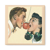 Apple Bobbing Old Fashioned Vintage Magnet