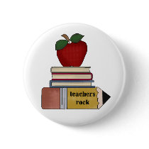 Apple, Books, Pencil Teachers Rock buttons by school_teacher Apple, Books, Pencil Teachers Rock buttons