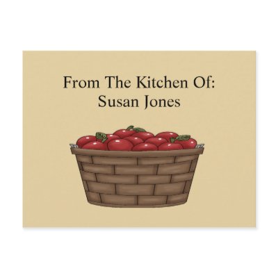 Apple Bushel Basket Recipe  Card Postcard by craftycorner