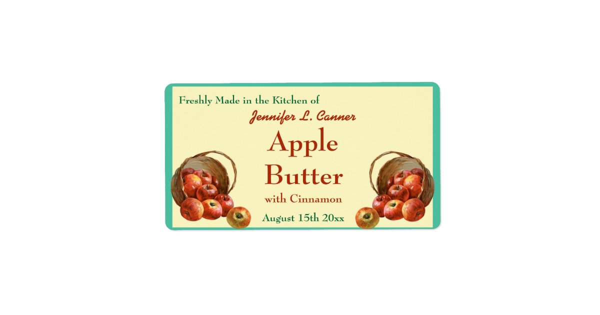 Apple Butter Canning Jar Food Label Zazzle
