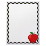 Apple & Checkerboard Recipe Sheets Custom Letterhead